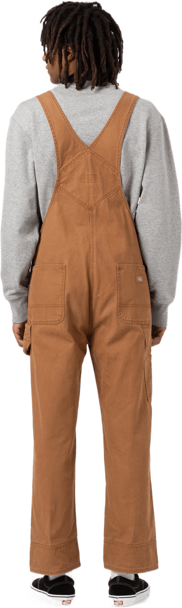 Dickies Duck Canvas Bib Stone Washed Brown Duck
