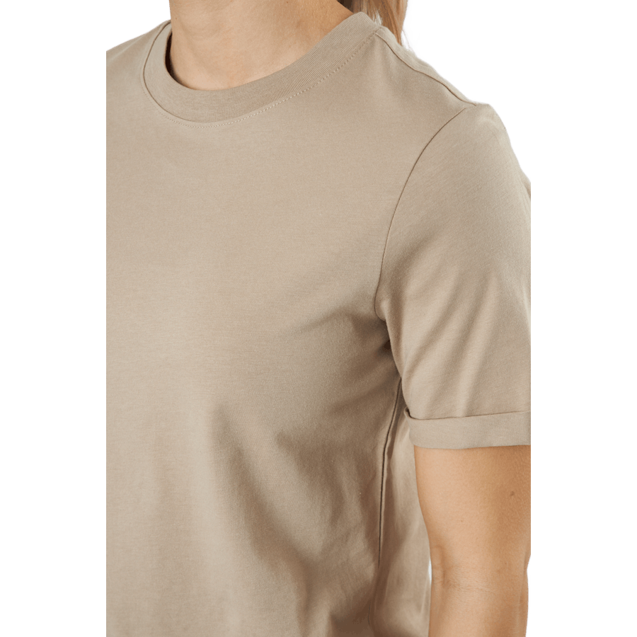 Pcria Ss Fold Up Solid Tee Bc Silver Mink