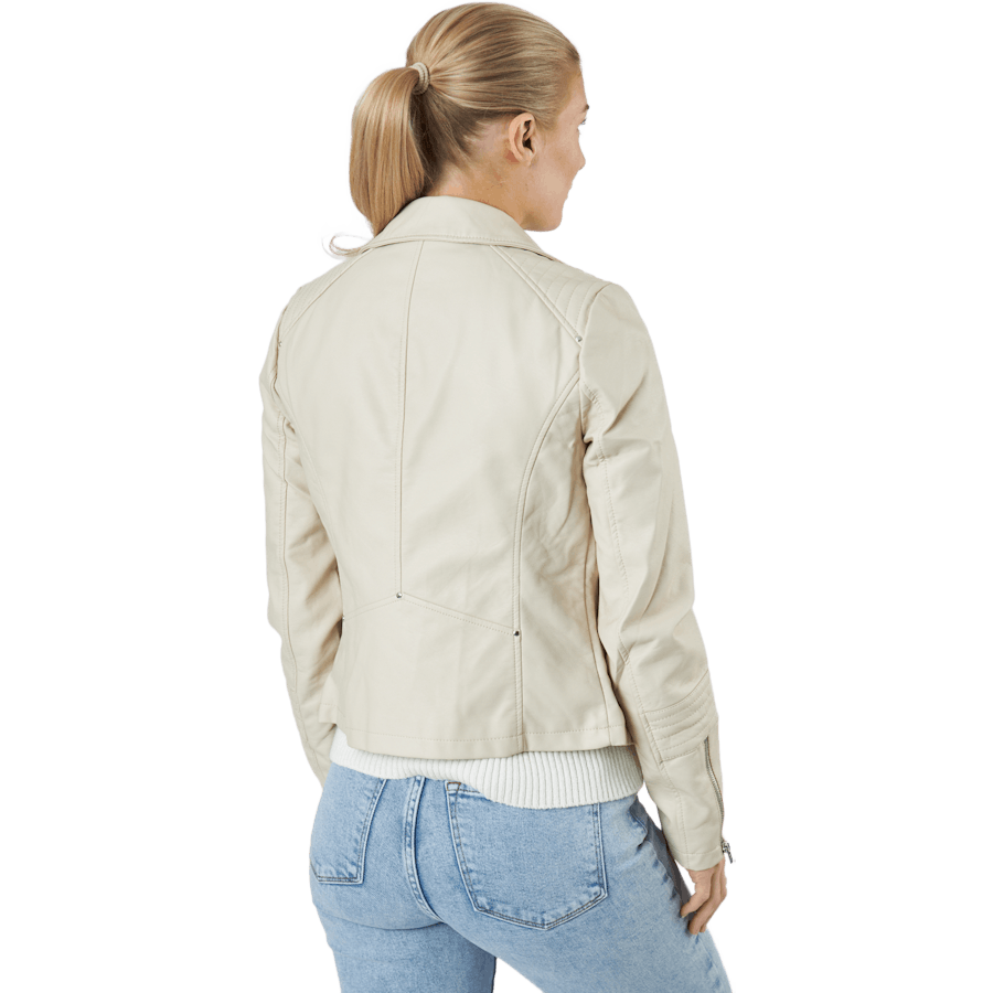 Onlgemma - Veste de motard en similicuir avec doublure argentée