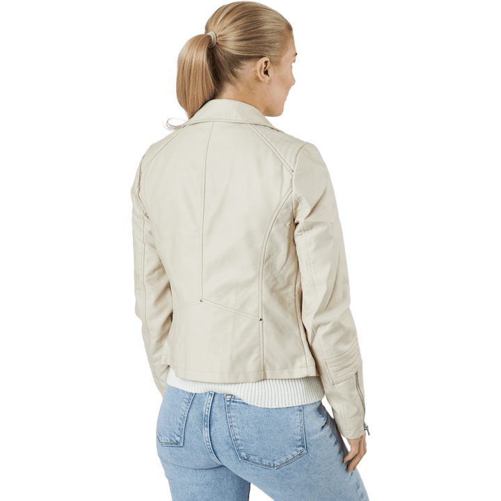 Onlgemma - Veste de motard en similicuir avec doublure argentée