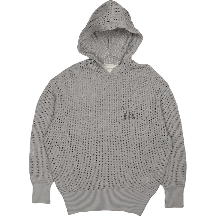 Sweat à capuche en tricot gris