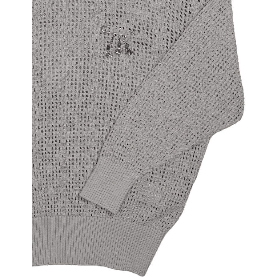 Sweat à capuche en tricot gris