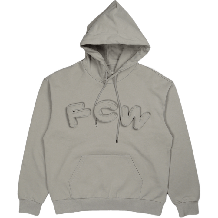 Sweat à capuche gris avec logo 3D