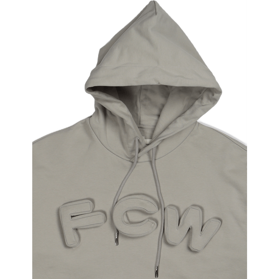 Sweat à capuche gris avec logo 3D