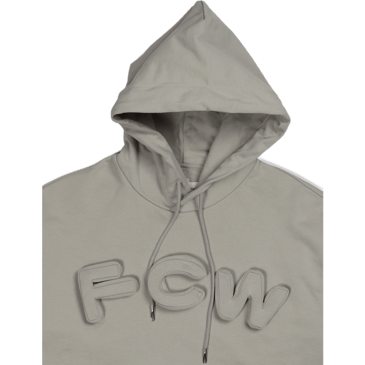 Sweat à capuche gris avec logo 3D