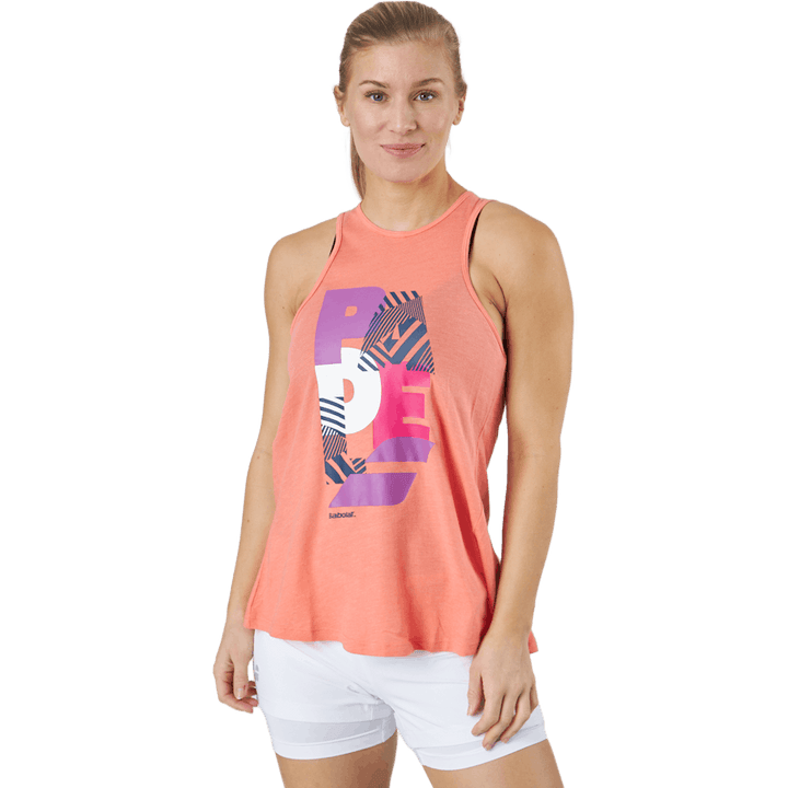 Tank Padel Baumwolle Frauen Koralle