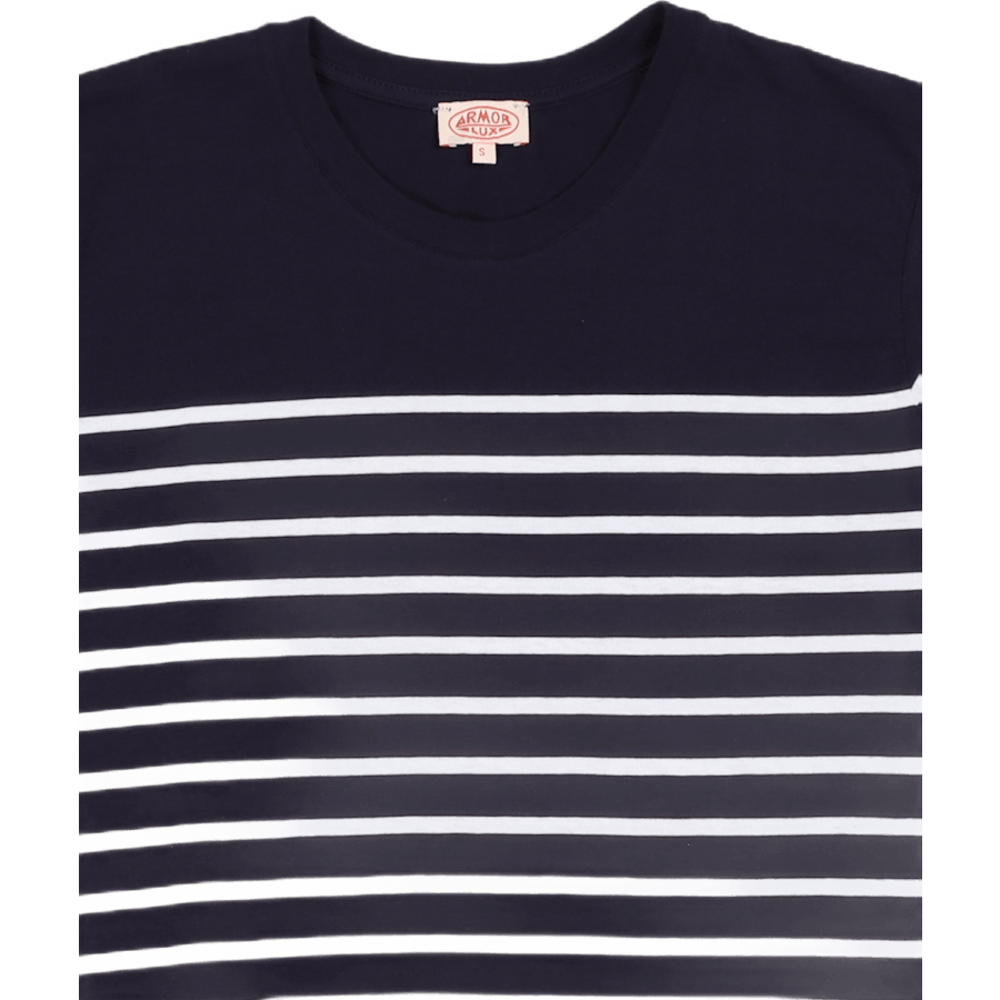 Marinière rayée ''etel'' Navire Marine/Blanc