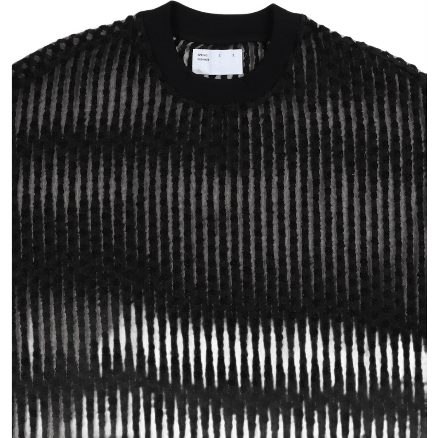 Chemise large à manches courtes en organza noir pour femme