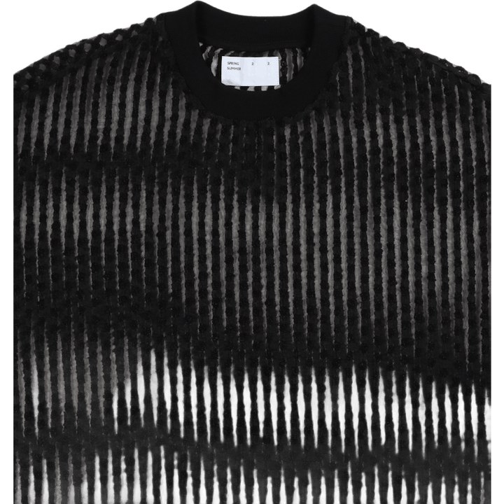 Chemise large à manches courtes en organza noir pour femme