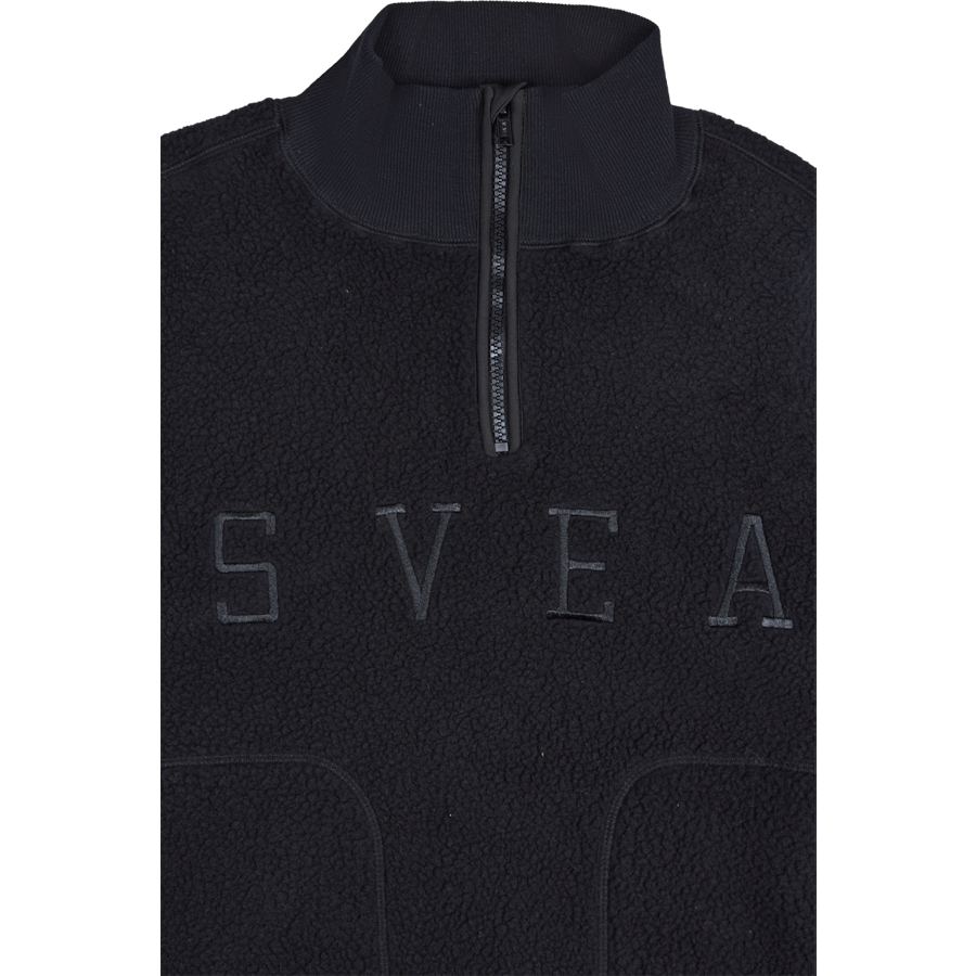 W. Mezza zip in pile nero