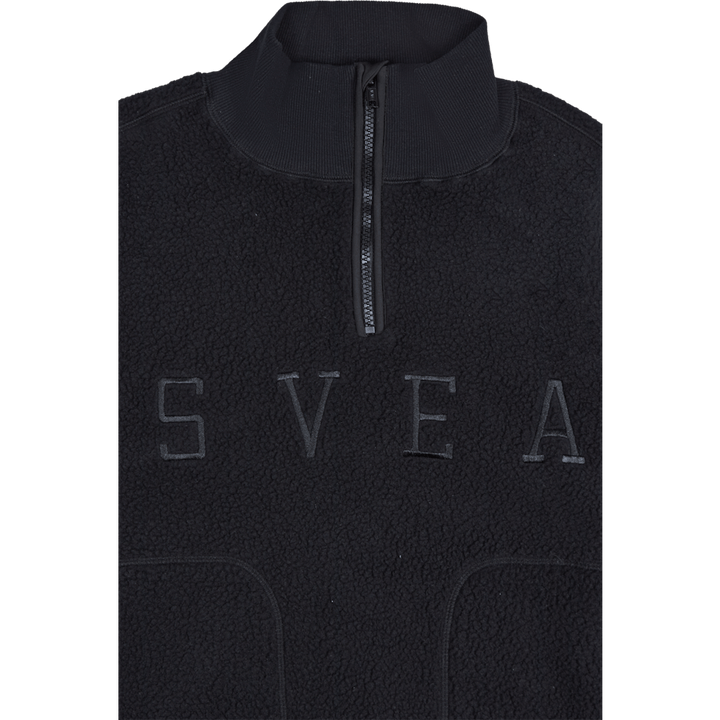 W. Mezza zip in pile nero