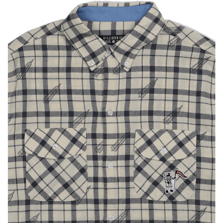 Printed Check Shirt Off White
