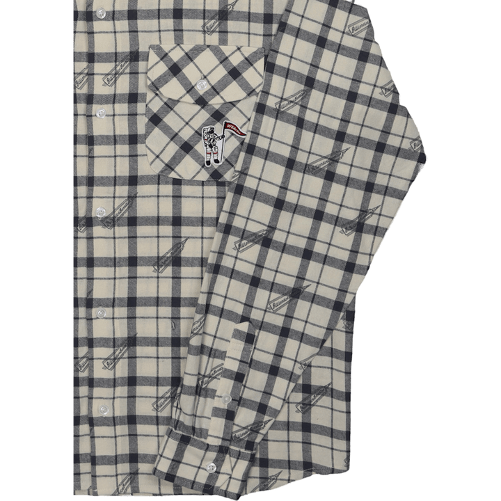 Printed Check Shirt Off White