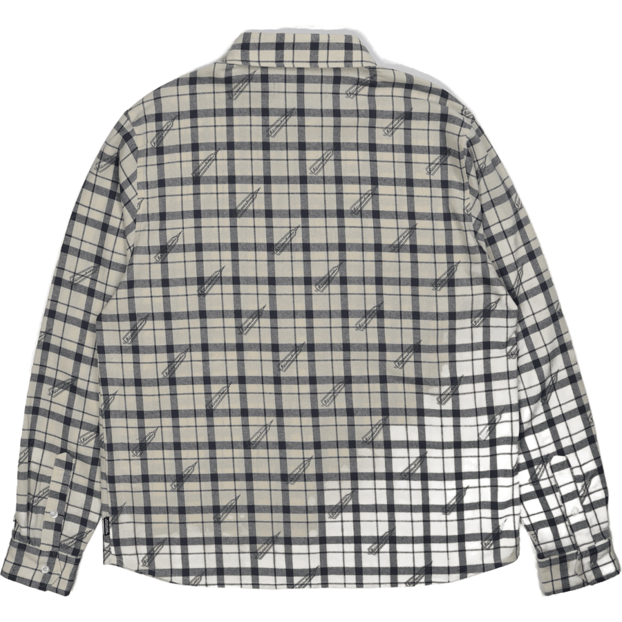 Printed Check Shirt Off White