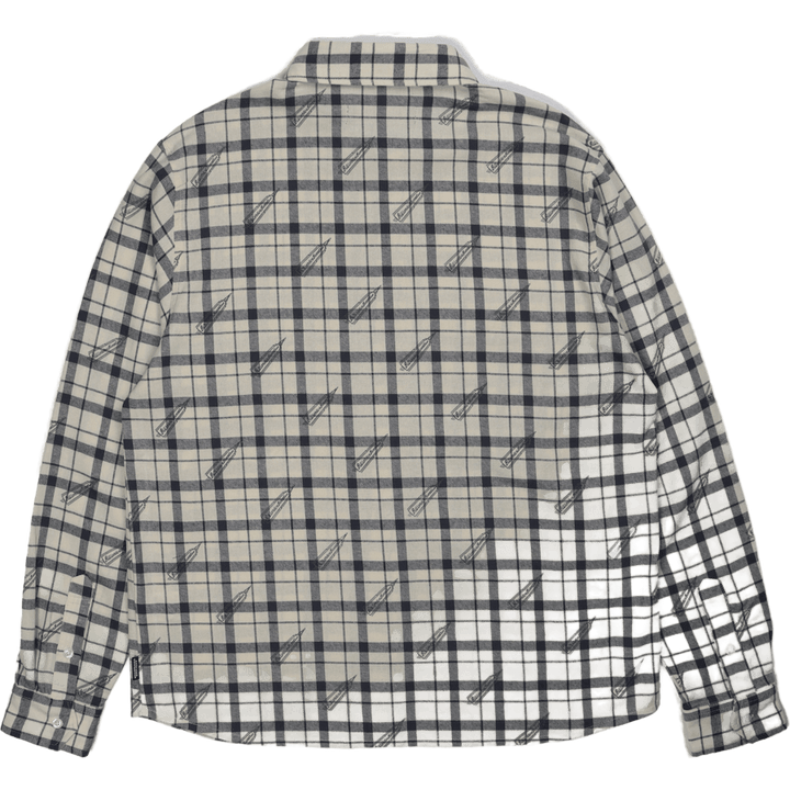 Printed Check Shirt Off White