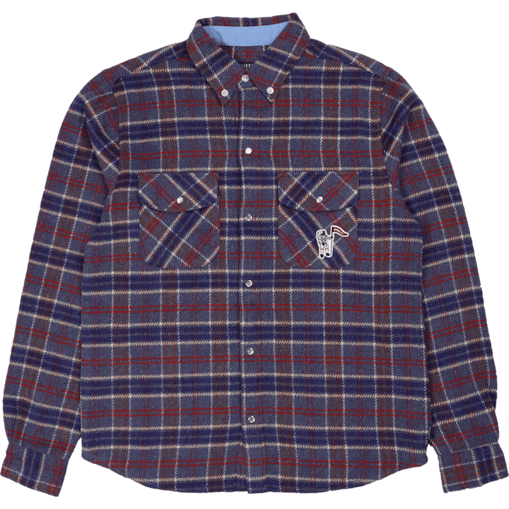 Chemise à carreaux violette