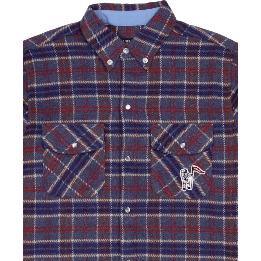 Chemise à carreaux violette