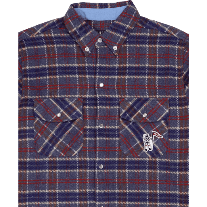 Chemise à carreaux violette