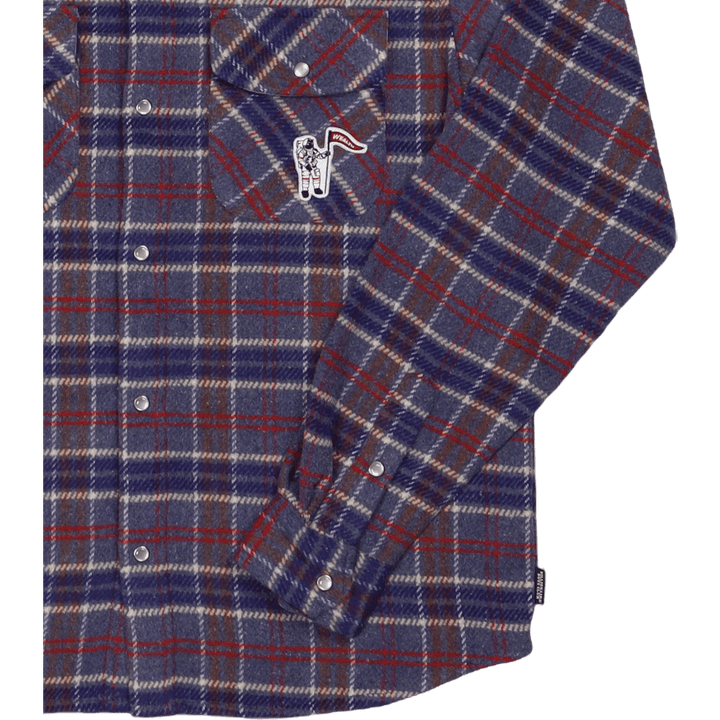 Chemise à carreaux violette