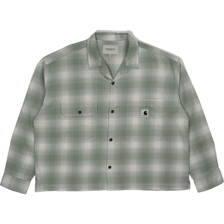 W' L/s Deaver-paita Deaver Check, Misty Sage, sumuinen salviaa