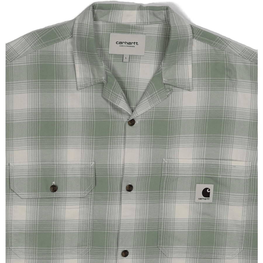 W' L/s Deaver-paita Deaver Check, Misty Sage, sumuinen salviaa