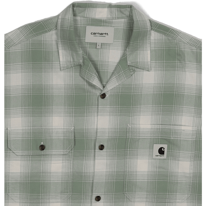 W' L/s Deaver-paita Deaver Check, Misty Sage, sumuinen salviaa