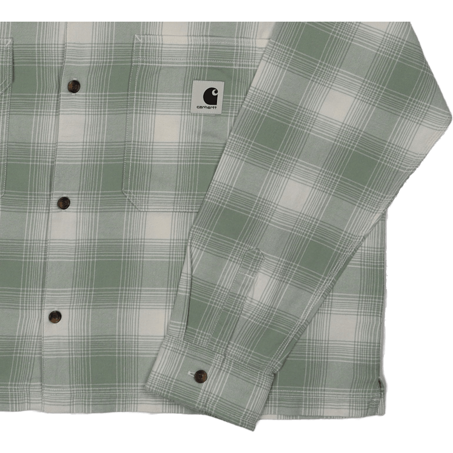 W' L/s Deaver-paita Deaver Check, Misty Sage, sumuinen salviaa
