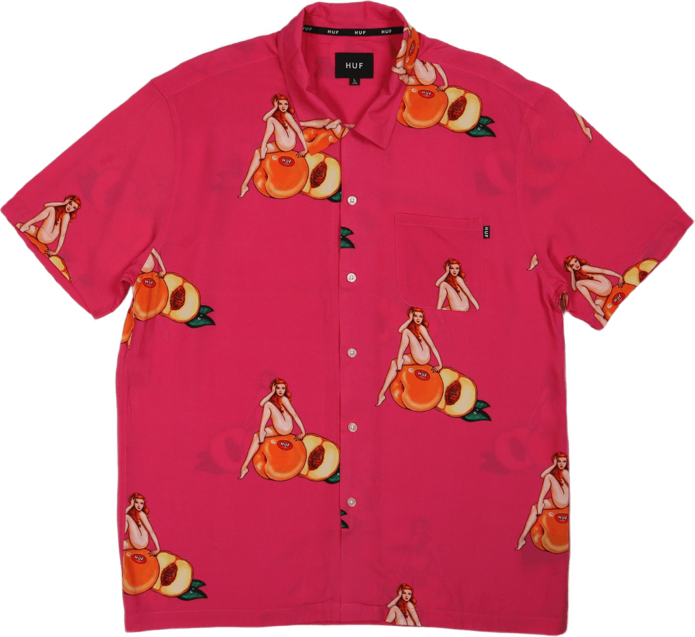 Huf - Camicia Peachy Rosa Rosa