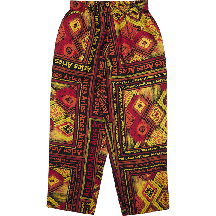 Pantaloni da viaggio in seta con stampa a sciarpa Multi