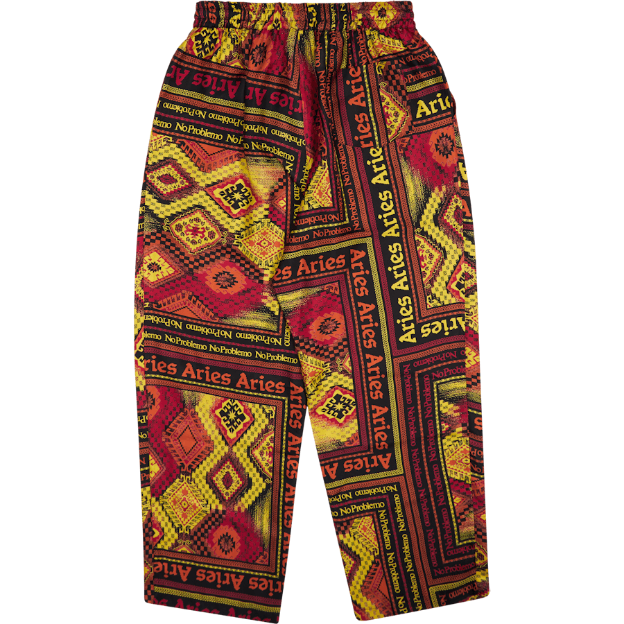 Pantaloni da viaggio in seta con stampa a sciarpa Multi