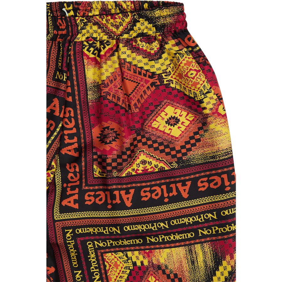 Pantaloni da viaggio in seta con stampa a sciarpa Multi