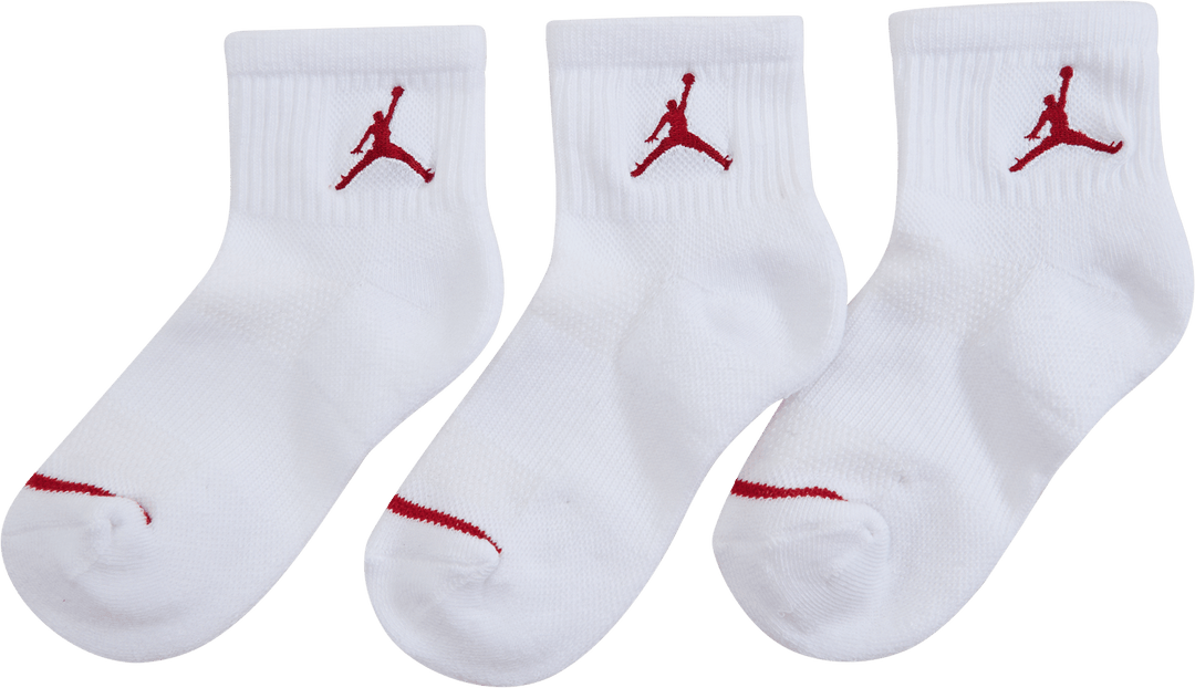 Conjunto de 3 meias Jumpman Crew Socks para criança (5-7 anos)