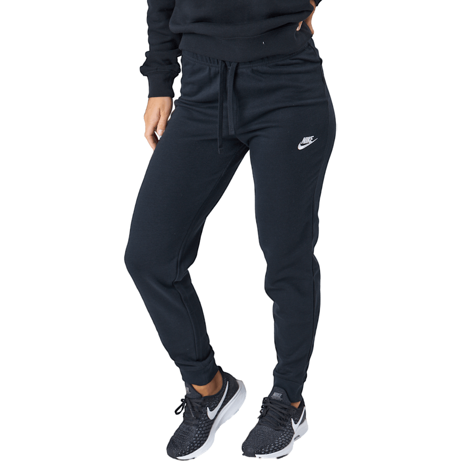 Sportswear Club Fleece Naisten Mid-Rise-housut MUSTA/VALKOINEN