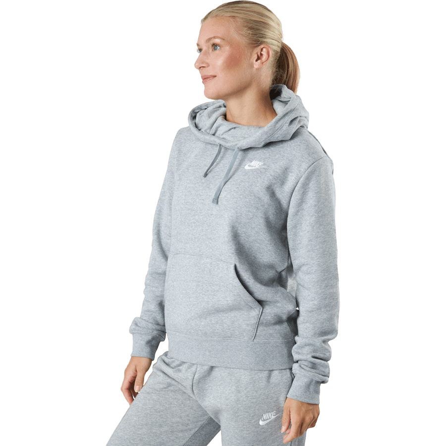 Sportswear Club Fleece Damska bluza z kapturem DK GREY HEATHER/WHITE