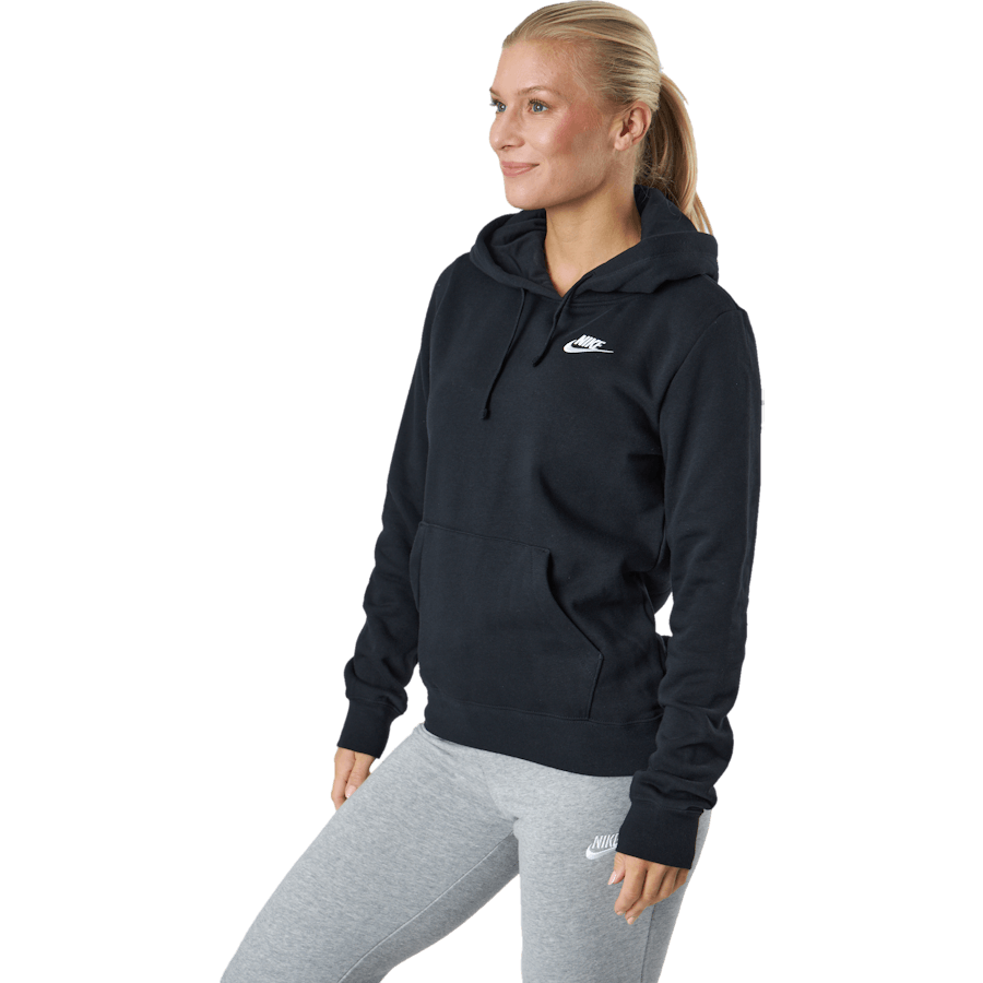 Sweat à capuche Sportswear Club Fleece pour femme, noir/blanc