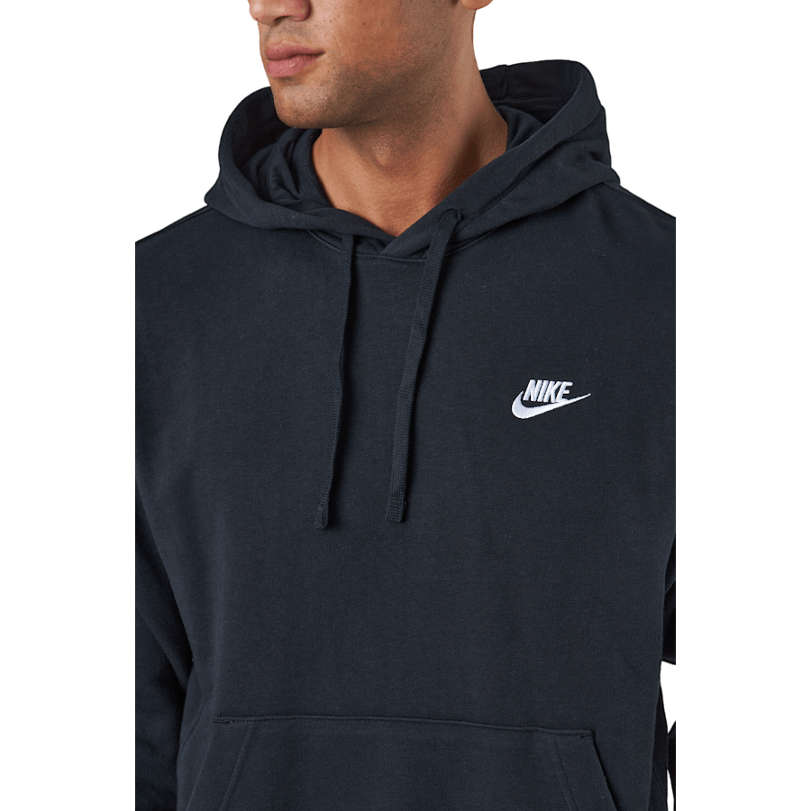 Sportswear Club Pullover Hoodie för män SVART/BLACK/WHITE