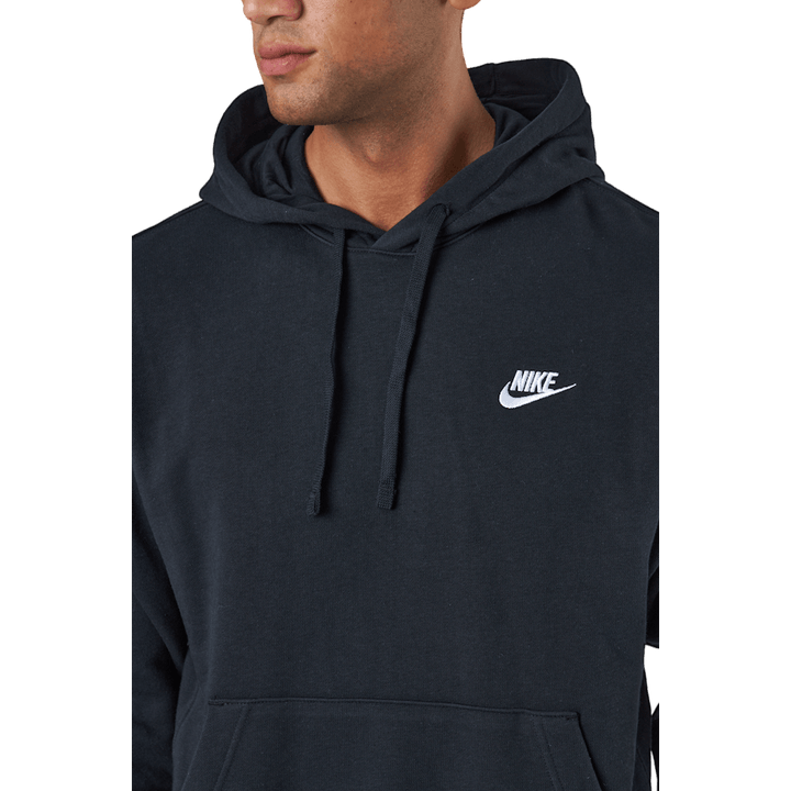 Sportswear Club Pullover Hoodie för män SVART/BLACK/WHITE
