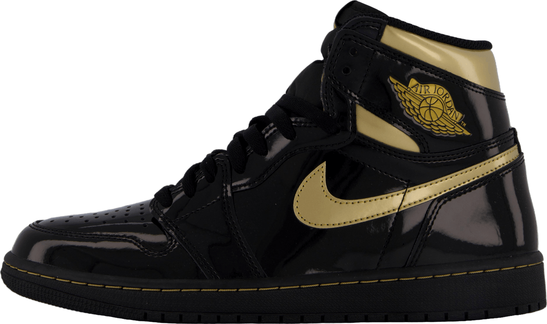 Air Jordan 1 Retro High Og Schwarz, Metallisch Gold