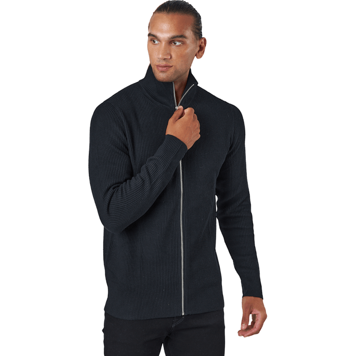 Jprperfect megztinis su užtrauktuku Jprfect Knit Zip Cardigan Black