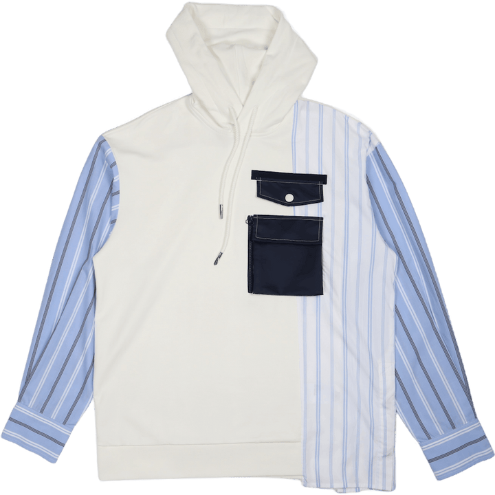 Sweat à capuche à empiècements en jersey blanc