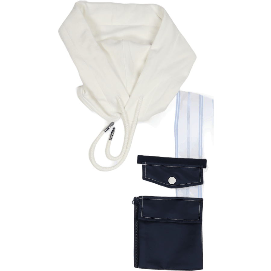 Sweat à capuche à empiècements en jersey blanc