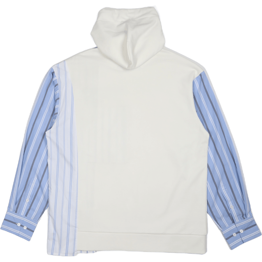 Sweat à capuche à empiècements en jersey blanc