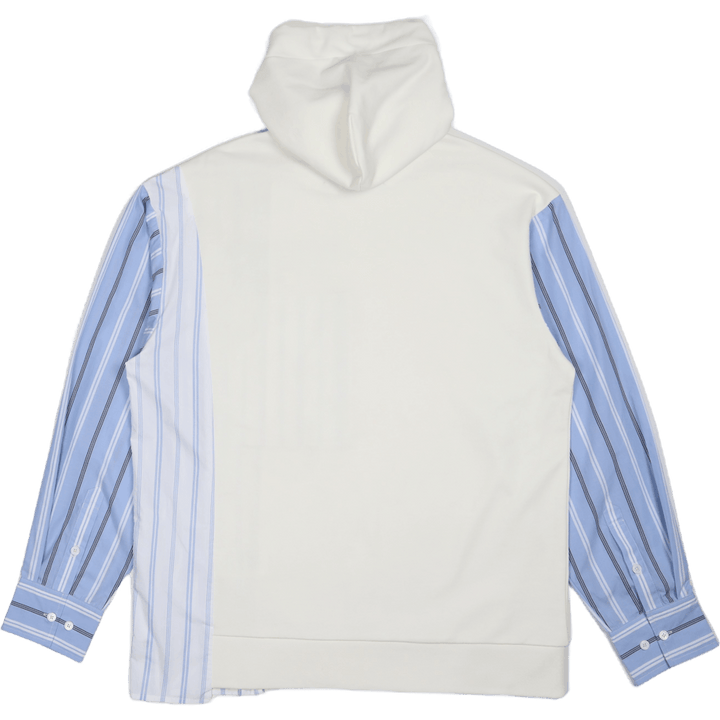 Sweat à capuche à empiècements en jersey blanc