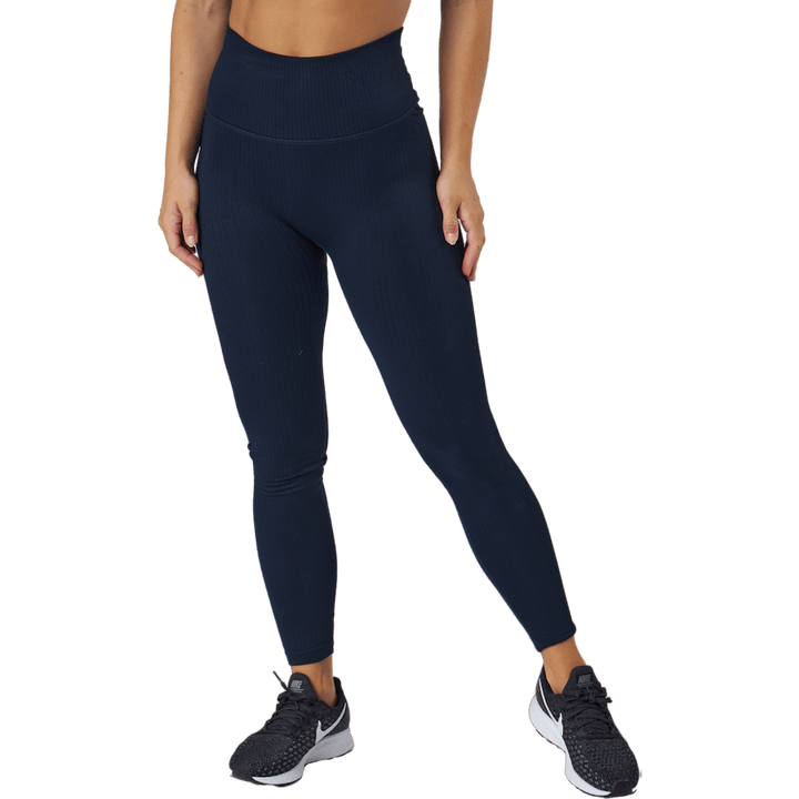 Gerippte nahtlose Strumpfhose Marineblau