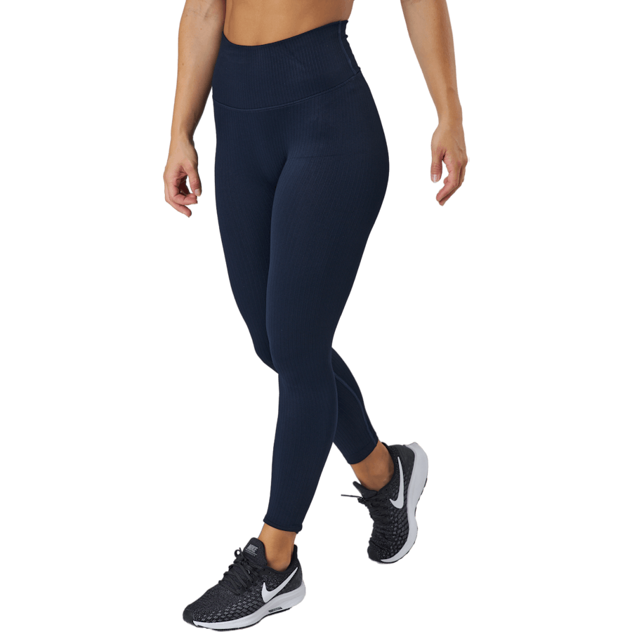 Gerippte nahtlose Strumpfhose Marineblau