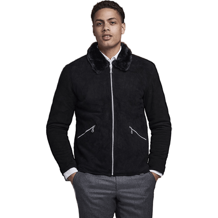 Veste en fourrure noire