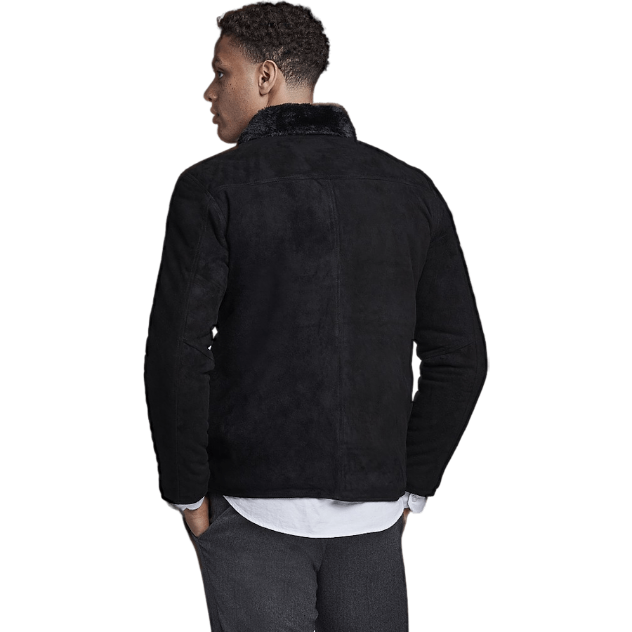 Veste en fourrure noire