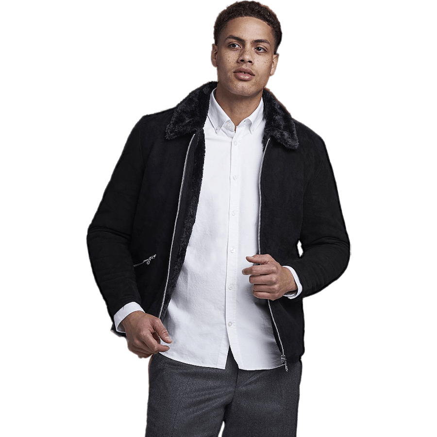 Veste en fourrure noire