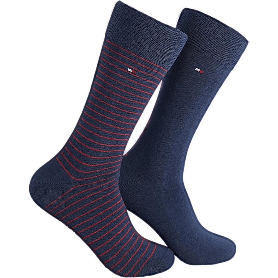 Lot de 2 paires de chaussettes à petites rayures pour homme Tommy Original