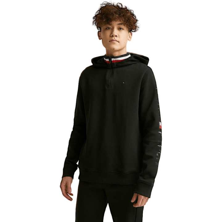 Sweat à capuche double col Tonal Aw noir